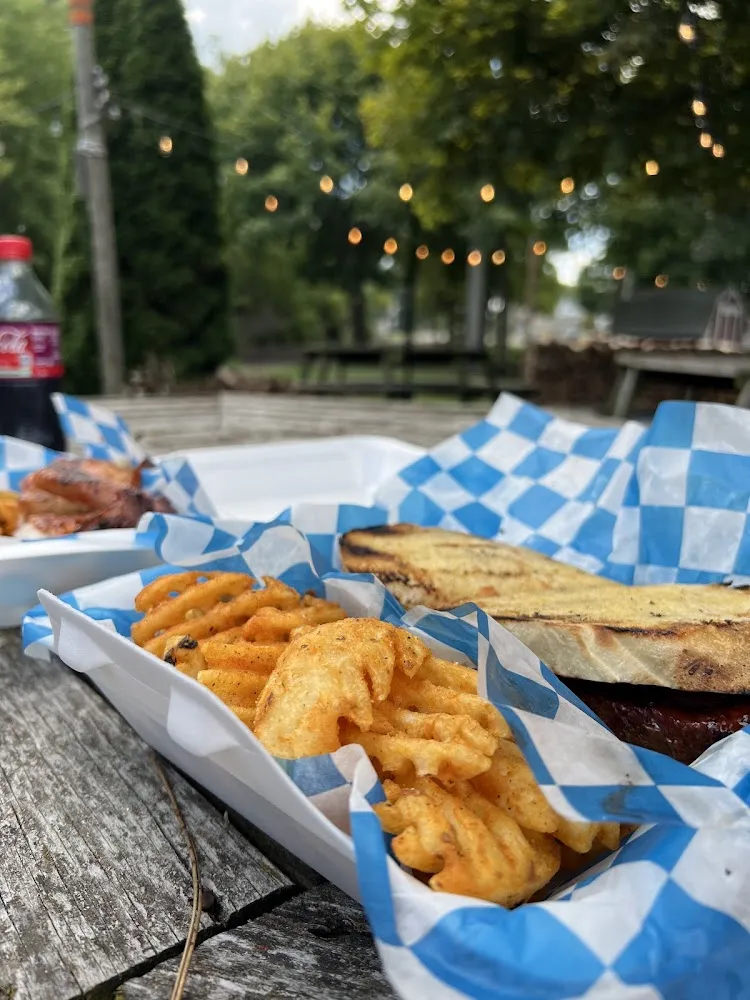 Brisket Sandwich and Fries